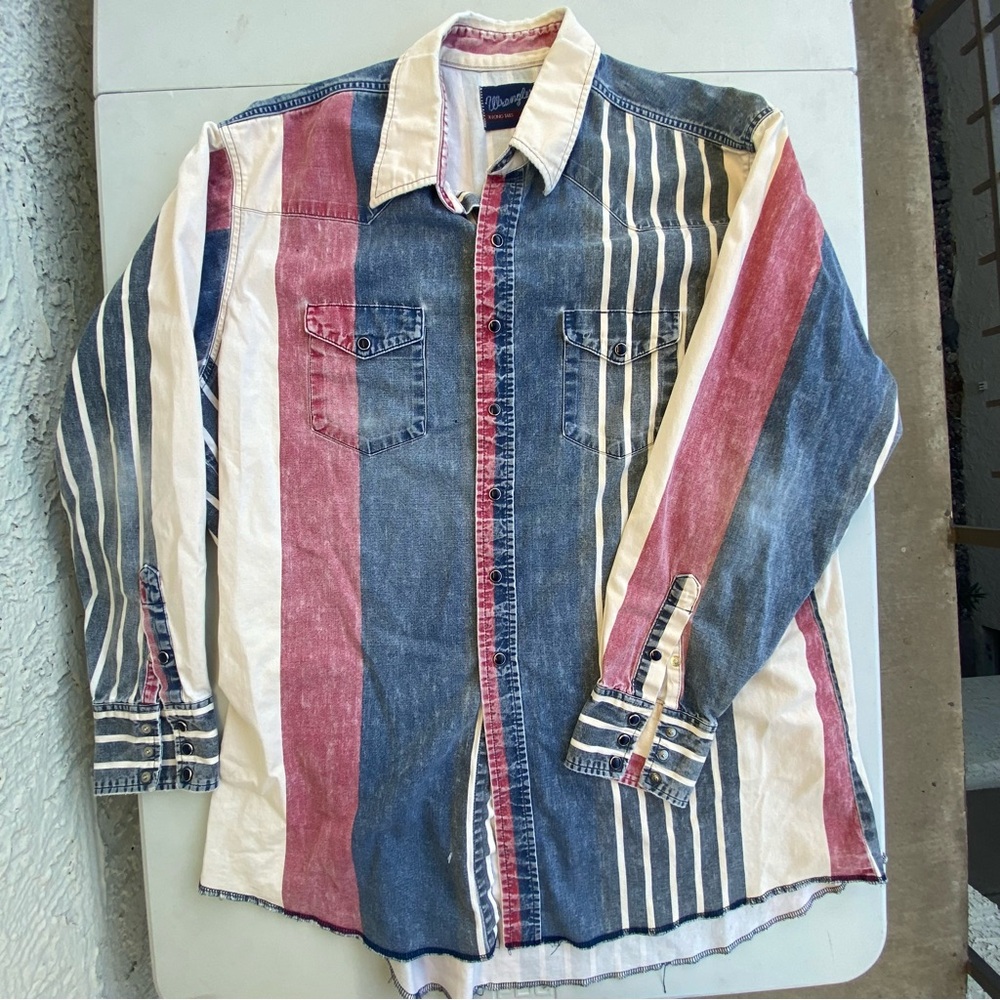 Insane Grail Wrangler Brushpopper Western Vintage Shirt X-Long Tails size XL
